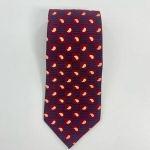 ROBERT TALBOTT Classic Power HAND SEWN ALL SILK Red / Blue/ Cream GEOMETRIC TIE.